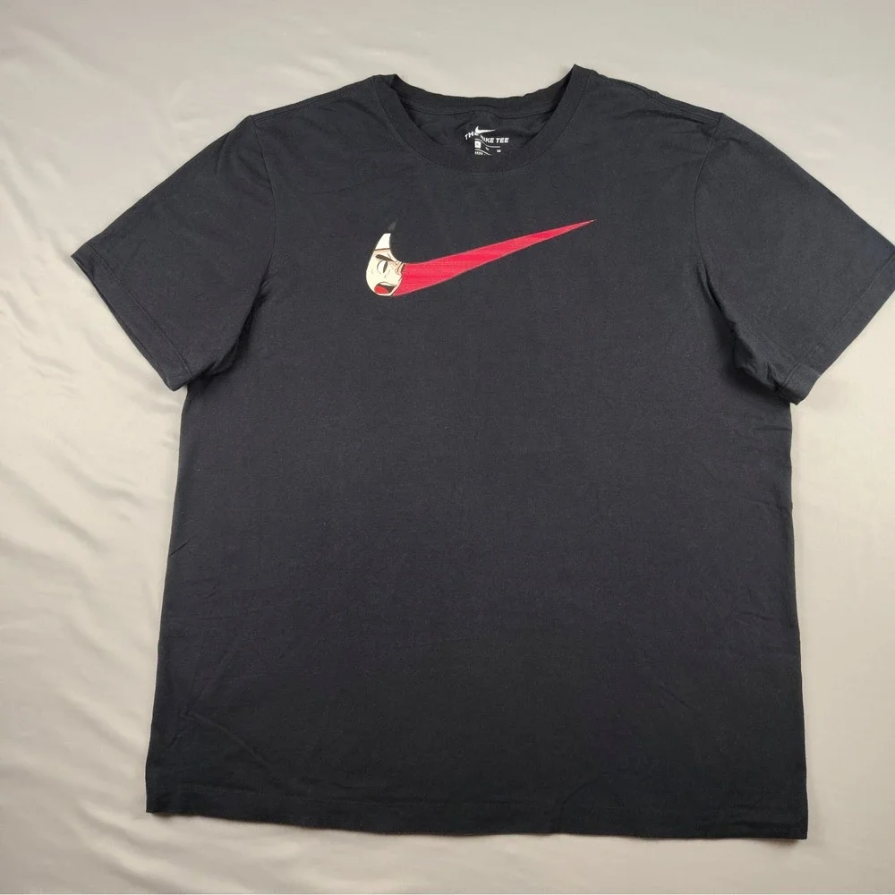 Nike Anime Basketball Graphic T Shirt Mens XL Black Swoosh Sports Cotton Tee